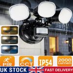 2/3-Head LED Security Light With Motion Sensor Outdoor Wall Floodlight CCT