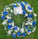 Funeral Wreath Grave Memorial Tribute Artificial Rose Buds Gyp Cremation Flowers