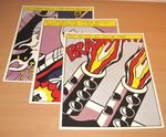 3 x Roy Lichtenstein "As I Opened Fire" Poster Set - Triptych Popart in Mint