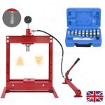 12 TON HYDRAULIC WORKSHOP PRESS / SHOP PRESS /PRESS PIN KIT & 10 BEARING DRIVER
