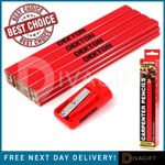 DEKTON 12PC HARDWOOD CARPENTERS PENCILS BUILDERS WOODWORK JOINERS SHARPENER SET