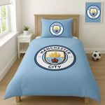 Manchester City Single Duvet Cover Football Reversible Bedding Set