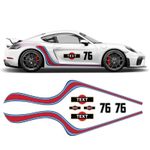 Martini side stripe vinyls for Cayman and Spyder star Sam