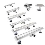 LINEAR SHOWER DRAIN STAINLESS STEEL WETROOM BATHROOM CHANNEL GULLY TRAP WASTE