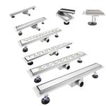 LINEAR SHOWER DRAIN STAINLESS STEEL WETROOM BATHROOM CHANNEL GULLY TRAP WASTE