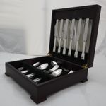 FIDDLE THREAD & SHELL George Butler Silver Service 24 Piece Canteen of Cutlery