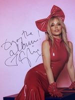 Kylie Minogue Christmas Unwrapped Personally Signed Print & Vinyl. Autograph