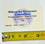 Pete Wilson For California Governor 1990 - Vintage Election Committee Card