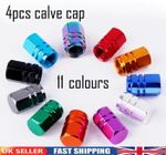 4x Tyre Valve Dust Caps Schrader Car Bike Motorcycle Alloy  UK Seller
