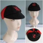 Vintage School Cap Hat Boys Red Black Felt Winterbourne Vincam Crest