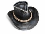 Arthur Morgan Inspired Grey Distressed Leather Hat, Western Cowboy Hat Outback