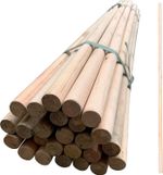 Wooden Broom Handles – Pack of 25 Multipurpose Broom Handle, Mop Handle, Broomst