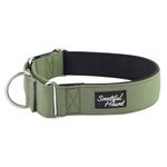 Snootiful Hound Padded Martingale Collar Olive Green - Greyhounds & Whippets