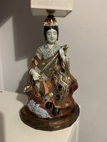 Kutani Style Porcelain Table Lamp Hand Painted Vintage
