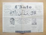 RACING CLUB DE PARIS v ARSENAL 1933 L'Auto Newspaper 19/11/33 Inc Team Line-Ups