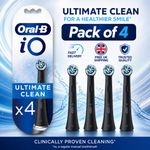 Braun Oral-B iO Ultimate Cleans Replacement Toothbrush Heads Pack of 4 BLACK