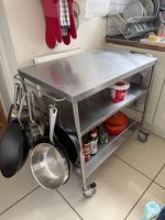 IKEA FLYTTA Stainless Steel Kitchen Trolley 98x57cm Storage Cart