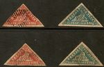 CAPE OF GOOD HOPE  4 Woodblock triangulars assumed reprints/forgeries,sold as is