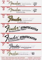 Stratocaster waterslide decal - Various Types