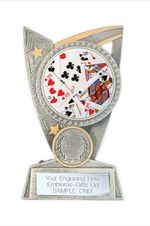Playing Cards Award (TR8) 125mm Resin Trophy Engraved Free
