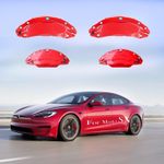 Fit For Tesla Model S X 2018-2021 Brackets Caliper Covers Aluminum 4pcs/set Red