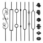 Premium Hollow Metal Stair Spindles Railings Balustrade Steel Picket Panel Black