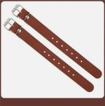 1 Pairs of Leather Basket Straps Leather Straps with Metal Buckle Brown