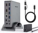 Dual HDMI Monitor USB 3.0/USB-C Docking Station 100W charging Gigabit Ethernet