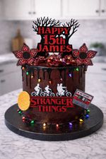 Stranger Things Birthday Cake Topper Personalized Name/Age Decor Birthday Party