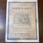 Antique 1902 North Dakota State Map Title Page Century Atlas Vintage Print