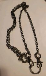 Men Black Metal Chain 48" Biker Trucker Wallet Watch Key Holder Heavy Duty Unise