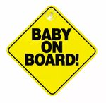 1 x Baby on Board Car Sign Suction Cup Baby Passenger Car Safety Warning 15cm UK