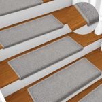 15-Pack Light Grey Stair Mats – Non-Slip, Washable Carpet Treads for Steps