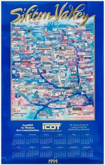 1994 Silicon Valley Promotional Pictorial Map & Calendar, Dot Com Bubble