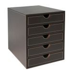 Osco Faux Leather 5 Tier Paper Sorter - Brown