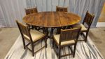Vintage Antique Dark Mahogany Gate Leg Dining Table and 5 Chairs Set
