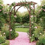 Wood Garden Arch Plant Climbing Trellis Wedding Arbor for Patio Lawn Backyard