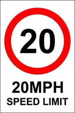  20 mph Speed limit sign 