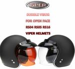 REPLACEMENT VISOR FOR OPEN FACE HELMET  AMBER CLEAR  BUBBLE