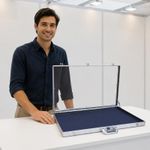 Portable Card Display Case Metal Hinged Display Case Padded Padded Interior