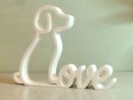 Dog Lover Gift  – Modern Minimalist Sculpture - Puppy Love - Ornament