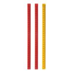 3pcs Whiteboard Magnetic Ruler 29cm Metric Straight Rulers, Coral Red Yellow