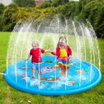 Kids Splash Play Sprinkler Mat 100-170cm Inflatable Water Pad Outdoor Garden Toy