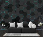 Light Hexagon Gaming Decor Wallpaper Mural Removeable Washable Peel & Stick