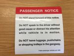 Passengers Must Not Stand Forward Of This Point - Bus Coach Legal Sticker