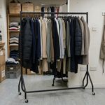 5ft Wide x 5ft Tall Black Commercial Grade Heavy Duty Steel Clothes Rail With 16
