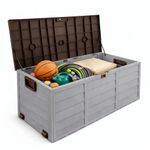 OUTDOOR GARDEN PLASTIC STORAGE SEAT UTILITY CHEST CUSHION SHED BOX TOOLS