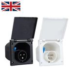 Mains Hook Up Inlet Socket 240V Flush Fit - Motorhome / Caravan / Camper