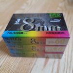 x3 Fuji 8mm MP P5-60 Video Cassettes Tapes 60min  Sealed NOS camcorder 