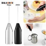 Electric Milk Frother Egg Mixer Whisk Beater Coffee Foamer Kitchen Silver, black